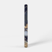 white marble chic gold glitter monogram samsung galaxyケース (右側面)