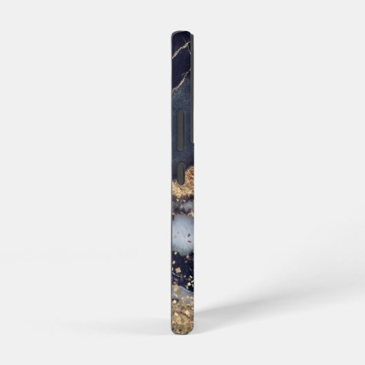 white marble chic gold glitter monogram samsung galaxyケース (右側面)