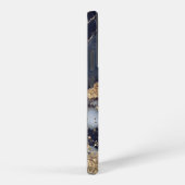 white marble chic gold glitter monogram samsung galaxyケース (右側面)