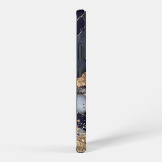 white marble chic gold glitter monogram samsung galaxyケース (右側面)