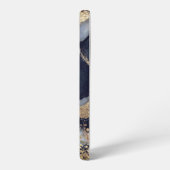 white marble chic gold glitter monogram samsung galaxyケース (左側面)