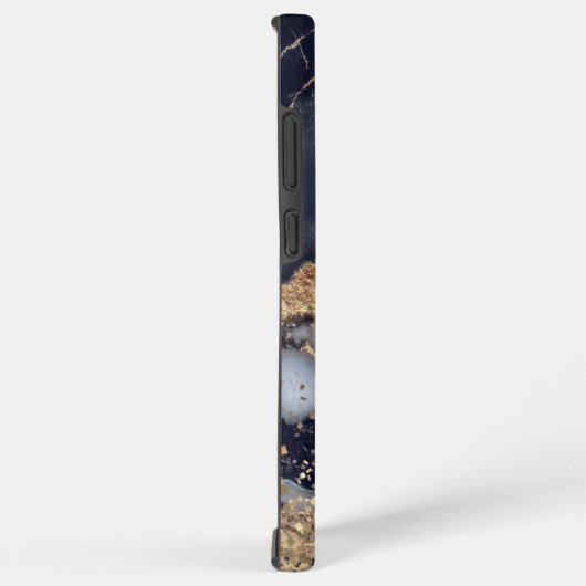 white marble chic gold glitter monogram samsung galaxyケース (右側面)