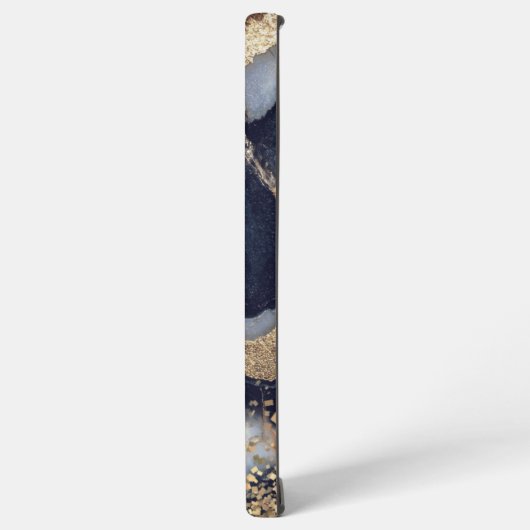 white marble chic gold glitter monogram samsung galaxyケース (左側面)