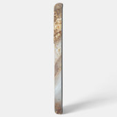 white marble chic gold glitter monogram samsung galaxyケース (左側面)