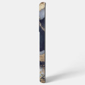 white marble chic gold glitter monogram samsung galaxyケース (裏面横)