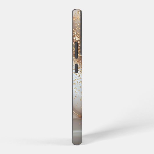 white marble chic gold glitter monogram samsung galaxyケース (右側面)