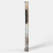 white marble chic gold glitter monogram samsung galaxyケース (右側面)