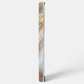 white marble chic gold glitter monogram samsung galaxyケース (左側面)