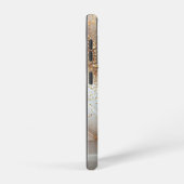 white marble chic gold glitter monogram samsung galaxyケース (右側面)