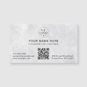White Marble Finish Magnetic Business Card (正面)