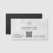 White Marble Finish Magnetic Business Card (正面/裏面)