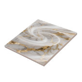 White Marble Gold Swirl Pattern タイル (側面)