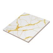 White Marble Gold Veins Pattern タイル (側面)