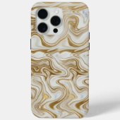 White Marble & Liquid Gold Luxury Phone Case Case-Mate iPhoneケース (裏面)
