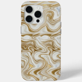 White Marble & Liquid Gold Luxury Phone Case iPhone 15 Pro Maxケース