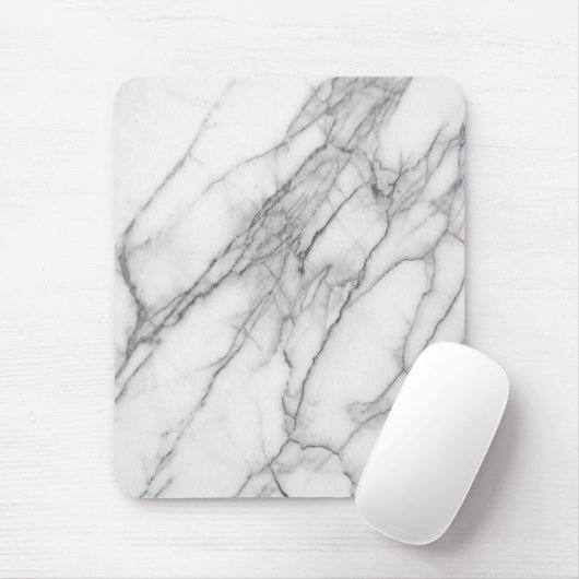 White Marble Mouse Pad マウスパッド (マウス)
