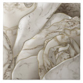 White Marble Rose Abstract タイル (正面)