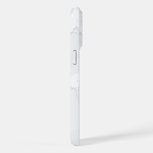 White Marble Scrap Elegant iPhoneケース (右側面)