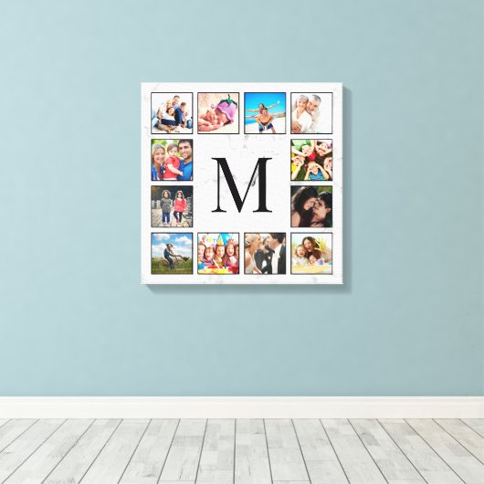 White Marble Stone Pattern キャンバスプリント (インサイチュ (ウッドフロア))