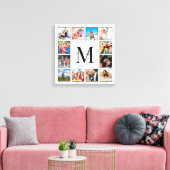 White Marble Stone Pattern キャンバスプリント (インサイチュ (リビング))