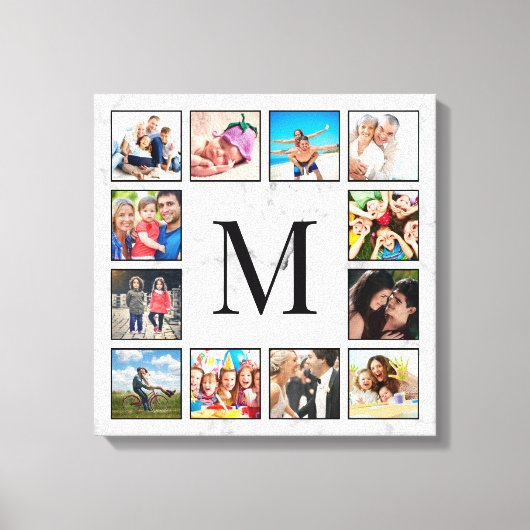 White Marble Stone Pattern キャンバスプリント (正面)