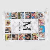 White Marble Stone Pattern ゴルフタオル (横)