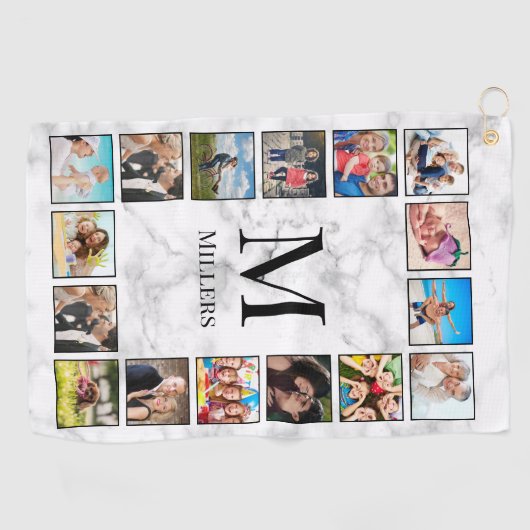 White Marble Stone Pattern ゴルフタオル (横)