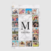 White Marble Stone Pattern ゴルフタオル (正面)