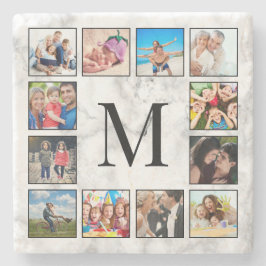 White Marble Stone Pattern ストーンコースター