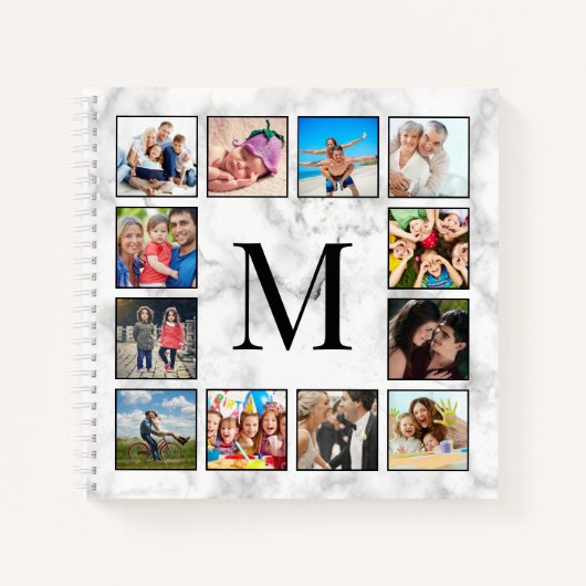 White Marble Stone Pattern ノートブック (正面)