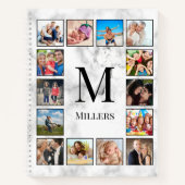 White Marble Stone Pattern ノートブック (正面)