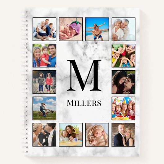 White Marble Stone Pattern ノートブック (正面)