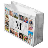 White Marble Stone Pattern ラージペーパーバッグ (正面アングル)