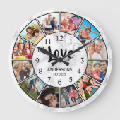 White Marble Stone Pattern ラージ壁時計 (正面)