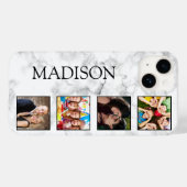 White Marble Stone Pattern Case-Mate iPhoneケース (裏面 (横))