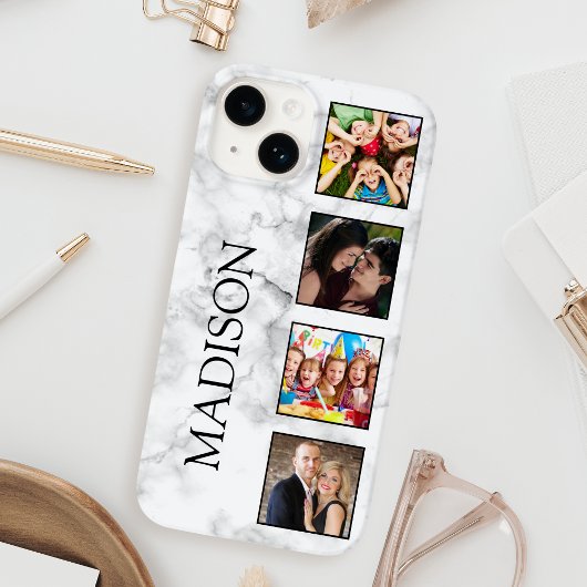 White Marble Stone Pattern Case-Mate iPhoneケース