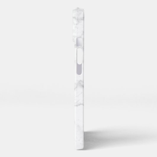 White Marble Stone Pattern iPhoneケース (左側面)