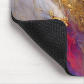 White Marble Swirl with Liquid Gold マウスパッド (コーナー)