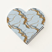 White Marble Texture with Cracked Gold Veins ノートブック (裏面)