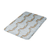 White Marble Texture with Cracked Gold Veins バスマット (アングル)