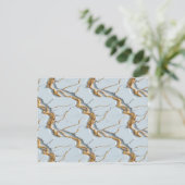 White Marble Texture with Cracked Gold Veins ポストカード (スタンド正面)