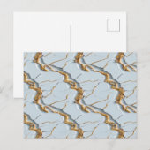 White Marble Texture with Cracked Gold Veins ポストカード (正面/裏面)