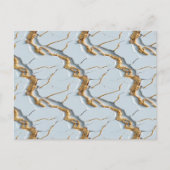 White Marble Texture with Cracked Gold Veins ポストカード (正面)