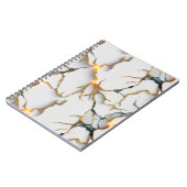 White Marble Texture with Glowing Gold Veins ノートブック (左側)
