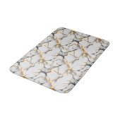 White Marble Texture with Glowing Gold Veins バスマット (アングル)