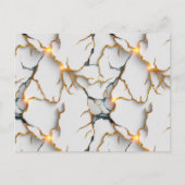 White Marble Texture with Glowing Gold Veins ポストカード (正面)