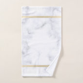 White marble texture with gold stripes バスタオルセット (ハンドタオル)