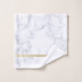 White marble texture with gold stripes バスタオルセット (ウォッシュタオル)