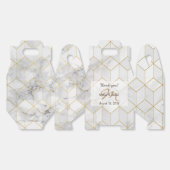 White Marble with Gold Cube Pattern + Monogram フェイバーボックス (見開き)