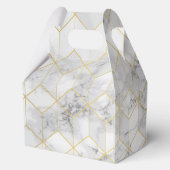 White Marble with Gold Cube Pattern + Monogram フェイバーボックス (裏面)